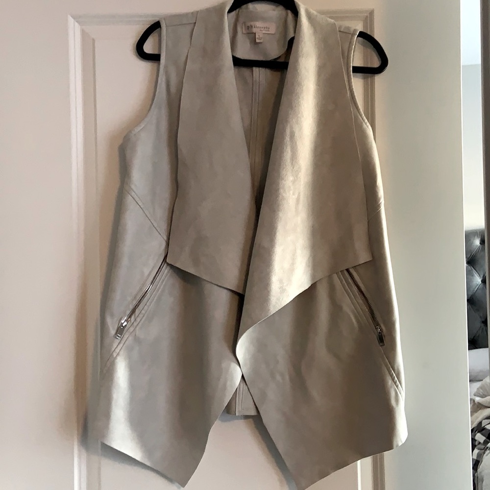 Philosophy Gray Faux Leather Vest